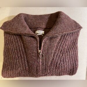 Isabel Marant Étoile Women's Mauve Zip Cowl Neck Sweater
